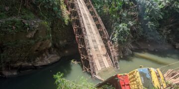 Jembatan Kumap Ambruk, Tim PUPR Tabalong Langsung Turun Lapangan