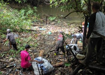 4,5 Ton Sampah Berhasil Dibersihkan dari Sungai Mangkusip