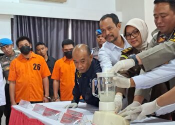 Polres Tabalong Musnahkan 177,22 Gram Sabu Dihadapan Para Tersangka