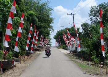 HUT RI ke 79, Masyarakat Tabalong Mulai Kibarkan Bendera Merah Putih