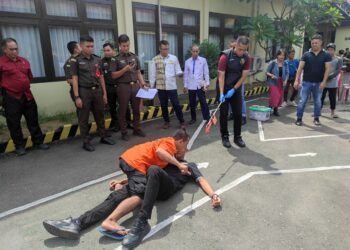 Polres Tabalong Gelar Rekonstruksi Pembunuhan Pedagang Buah Pasar Tanjung