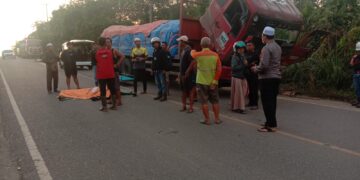 Tabrak Truk Bermuatan Semen Parkir Ditepi Jalan, Seorang Pengendara di Tabalong Tewas