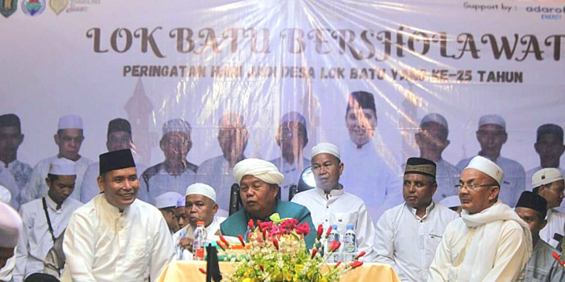 Peringati HUT Desa ke 25, Pemdes Lok Batu Hadirkan KH Bahran Jamil