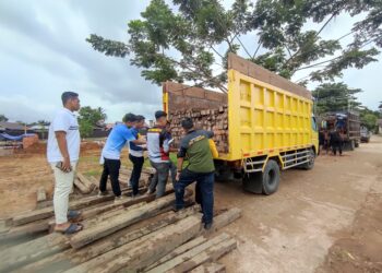 Diduga Ilegal, Satreskrim Polres Tabalong Amankan Truk Bermuatan Kayu Ulin