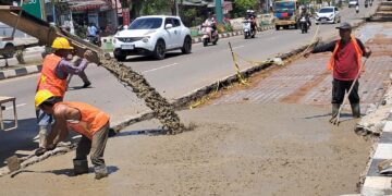 Perbaikan Jalan PHM Noor Tabalong Dimulai, Pengerjaan 2,4 Km Dicor dan Diaspal