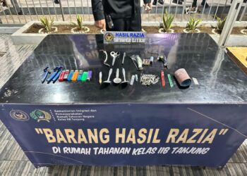 Gunting hingga Mesin Tattoo Rakitan Ditemukan di Rutan Tanjung