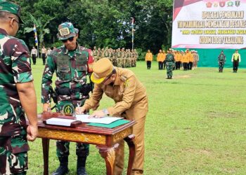 Wujudkan Mimpi Warga Barimbun, TNI dan Rakyat Bahu-Membahu Bangun Desa di TMMD Ke-127