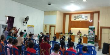 Gelar Minggu Ceria di Desa Pangelak, Dispersip Tabalong Hidupkan Literasi dan Lestarikan Budaya Dayak Deah
