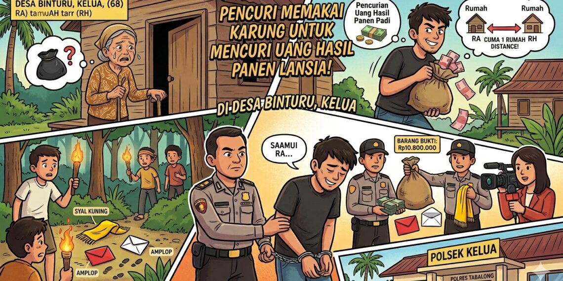 Pemuda di Kelua Gasak Uang Hasil Panen Padi Milik Lansia