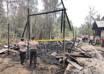 Satu Rumah Hangus Kebakaran di RT 04 Desa Warukin